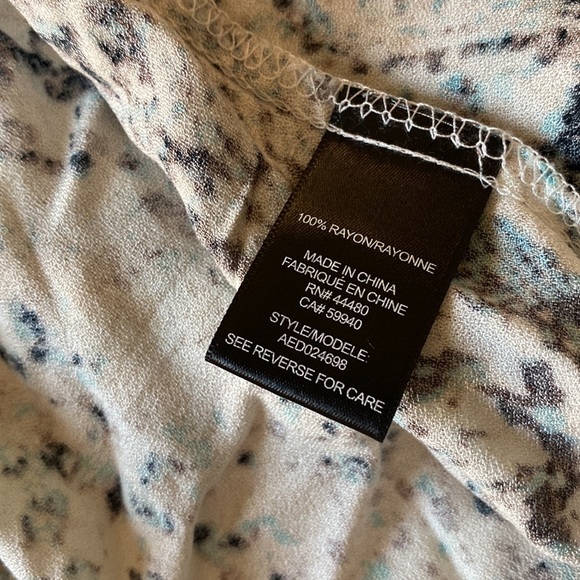 New AFRM Long Sleeve Midi Dress, Aqua All-Over Snake Print, Size Medium - Picture 4 of 16